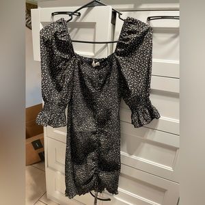 Black flower dress/ off the shoulder/ new